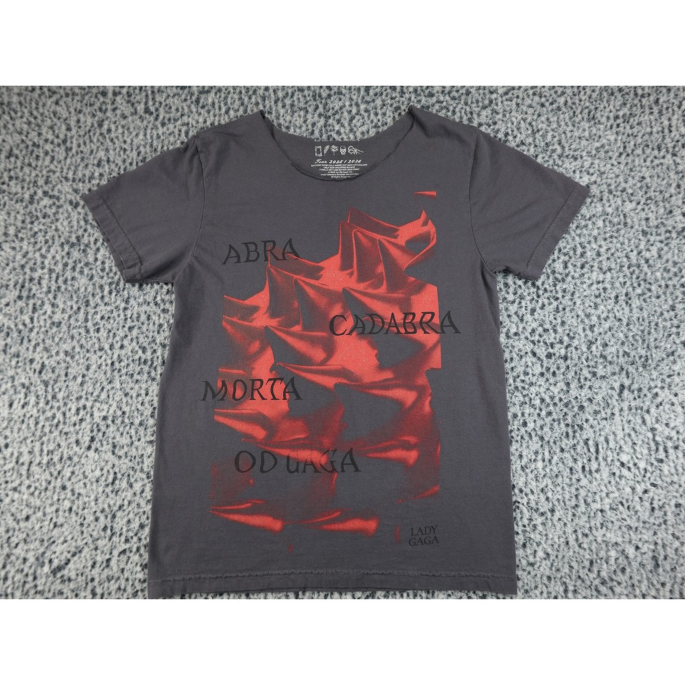 Lady Gaga Tour 2025 2026 Abra Cadabra Morta Od Gaga Graphic T-Shirt Small Grey‎